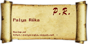 Palya Réka névjegykártya